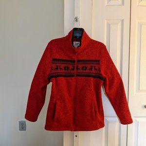 🧥Faded Glory Red Xmas Zip-Up Sweater (Large 12-14)🧥